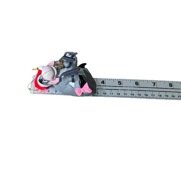 Vintage Disney Eeyore Winnie The Pooh Christmas Ornament Santa Hat Skates 90s - Picture 8 of 8